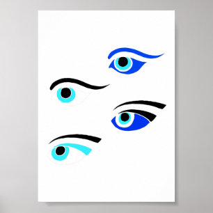 Poster Symboles oculaires grecs des bateaux de pêche