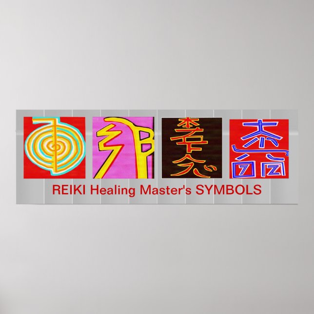 Poster Symboles principaux REIKI - Base OmMANTRA (Devant)
