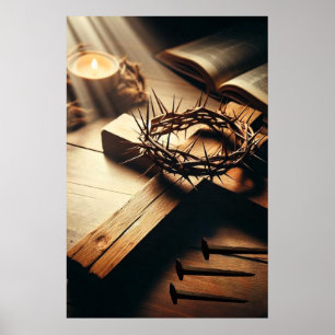 Poster Symboles sacrés de la Crucifixion