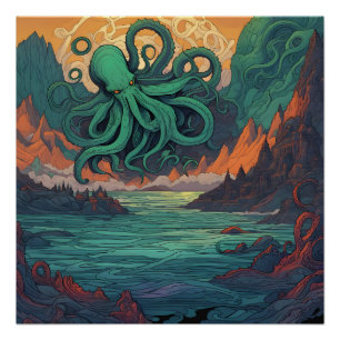 Poster Symbolisme mystique de Cthulhu