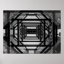 Symétrie de l'architecture industrielle Noir et bl