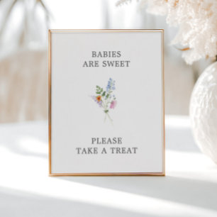 Poster Sympa Fleur sauvage Bouquet Baby shower