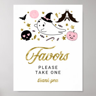 Poster Sympathie Fille Halloween Symbole Baby shower Fave
