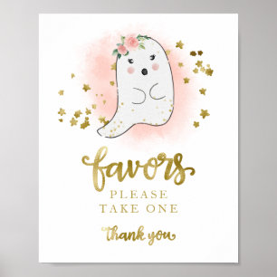 Poster Sympathie Fille Halloween Symbole Baby shower Fave
