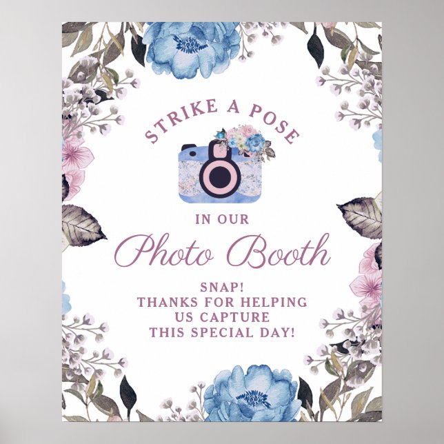 Poster Sympathie Parisienne Florale Photo Booth Mariage S (Devant)