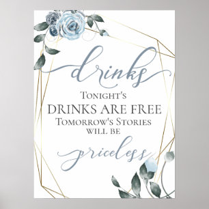 Poster Sympathique Barre de boissons gratuites Panneau de