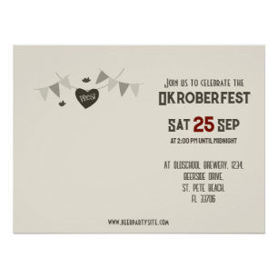 Poster Sympathique couple bavarois invitation à Oktoberfe