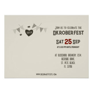 Poster Sympathique couple bavarois invitation à Oktoberfe