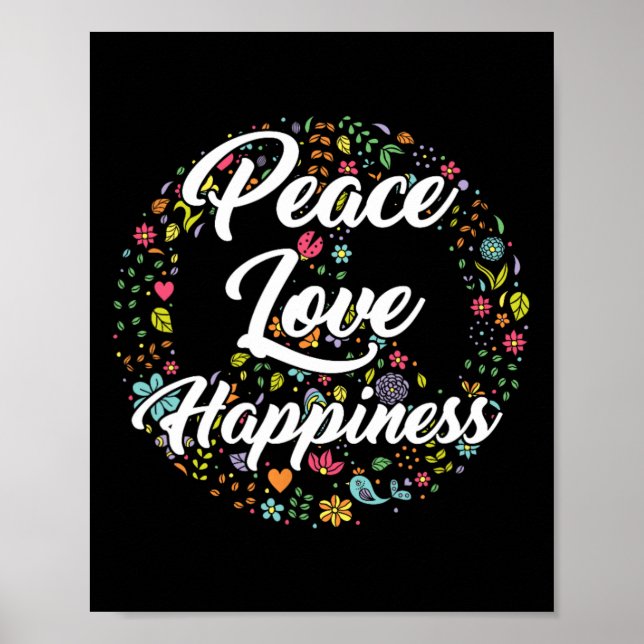 Poster Sympathique Monde Paix Amour Bonheur Paix Voyage d (Devant)