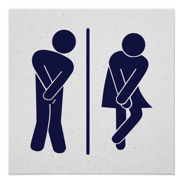 Poster Sympathique Unisex Bathroom Sign (Devant)