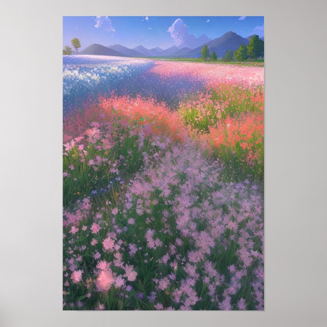 Poster Symphonie colorée de fleurs (Devant)