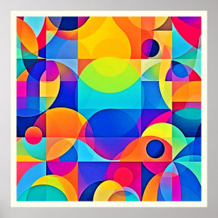 Poster Symphonie de couleurs géométriques