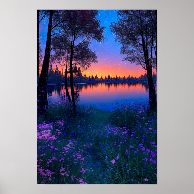 Poster Symphonie de la nature, nuit de Starlit (Devant)