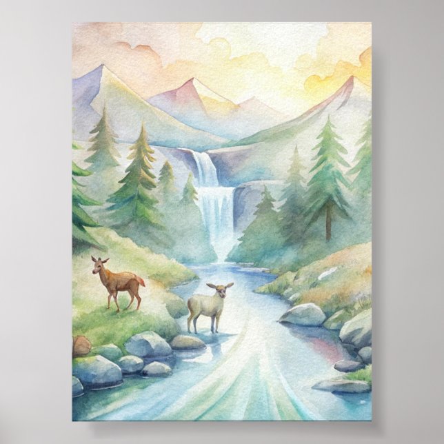 Poster : Symphonie faunique - Harmonie aquarelle (Devant)