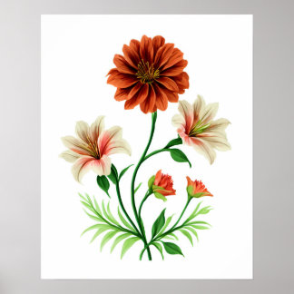 Poster Symphonie florale, Art floral coloré pour la décor