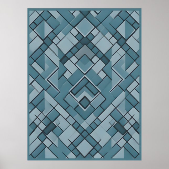 Poster Symphonie géométrique - Motif Abstrait moderne (Devant)