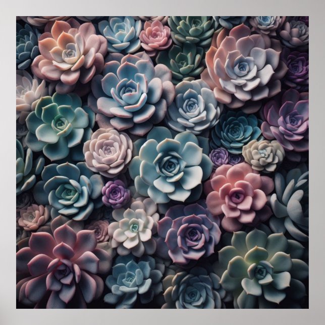 Poster Symphonie Succulente - Botanique Vibrante (Devant)