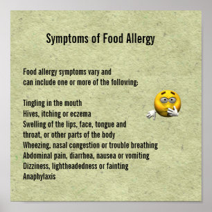 Poster Symptômes de l'allergie alimentaire