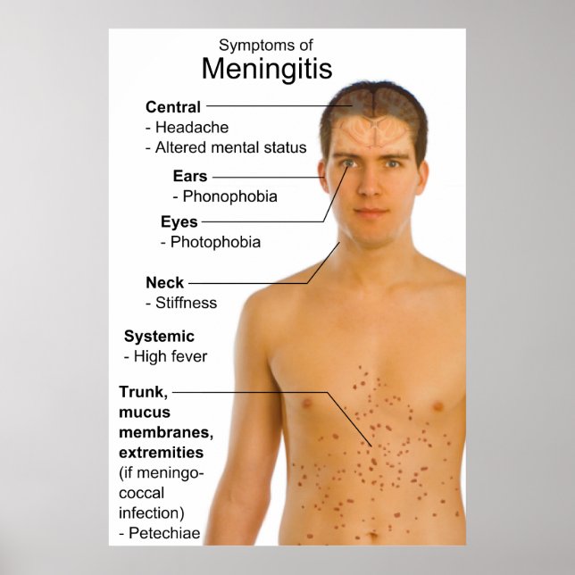 Poster Symptômes Graphique de l'inflammation Maladie Méni (Devant)