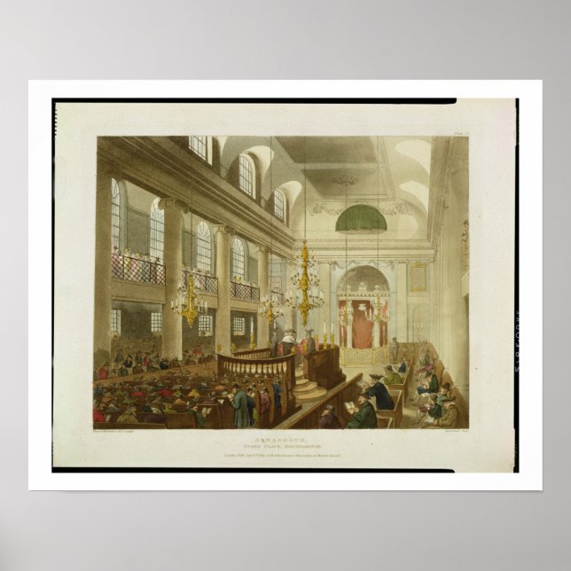 Poster Synagogue, Dukes Place, Houndsditch, de Ackerman (Devant)