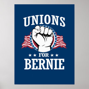 POSTER SYNDICATS POUR BERNIE SANDERS