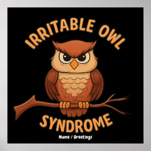Poster Syndrome de Chouette Irritable Drôle Chouette en C