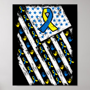 Poster Syndrome de Down Sensibilisation Usa Drapeau Améri