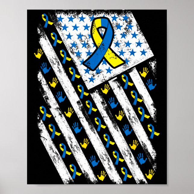 Poster Syndrome de Down Sensibilisation Usa Drapeau Améri (Devant)