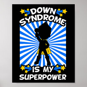Poster Syndrome de Down Super-héros Chromosome de sensibi