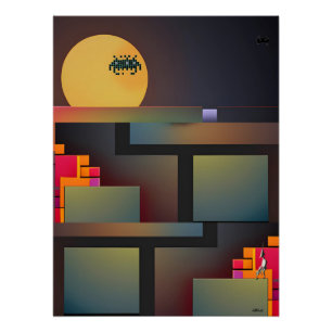 Poster Synthwave Neuralité Moderniste II