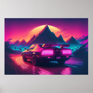 Poster Synthwave Speedster : Synthétise les sables