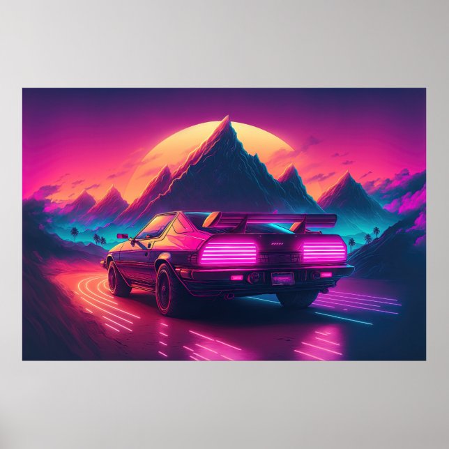 Poster Synthwave Speedster : Synthétise les sables (Devant)