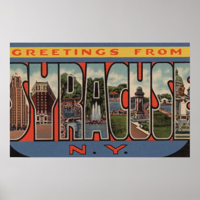 Poster Syracuse, New York - Scènes de grandes lettres (Devant)