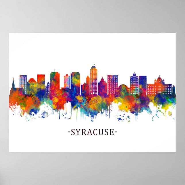 Poster Syracuse New York Skyline (Devant)