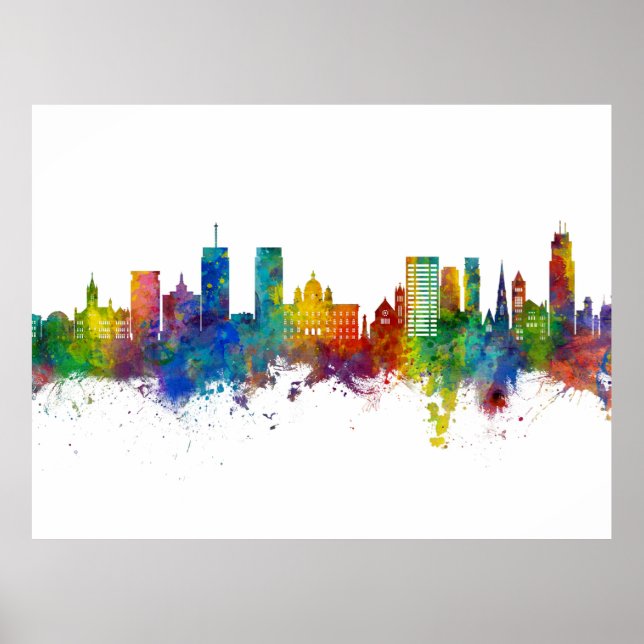 Poster Syracuse New York Skyline (Devant)