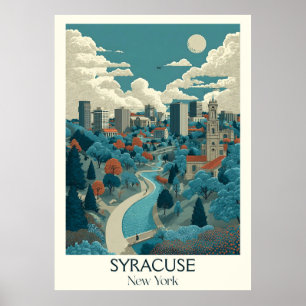 Poster Syracuse New York Vintage City Park Travel Art