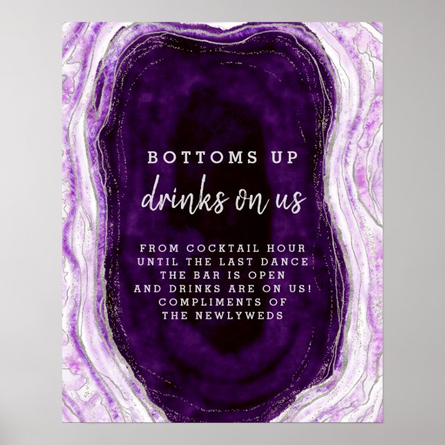Poster Système Amethyst Purple & Silver Geode Open Bar Pa (Devant)