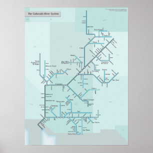Poster Système fluvial du Colorado 18" x 24"