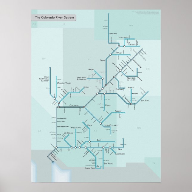 Poster Système fluvial du Colorado 18" x 24" (Devant)