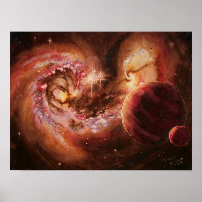 Poster Système planétaire et galaxies d'antennes (Devant)
