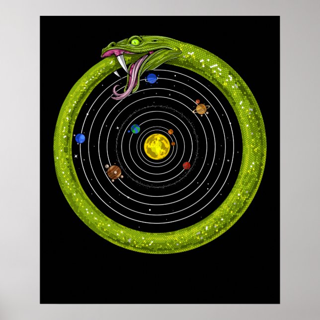 Poster Système solaire Ouroboros de l'espace (Devant)
