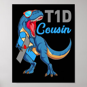 Poster T1d Cousin Type 1 Mois de sensibilisation au diabè