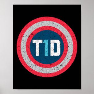 Poster T1d Diabétique Type 1 Sensibilisation au diabète H