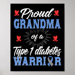 Poster T1d Fière Grand-mère Sensibilisation au diabète Ty