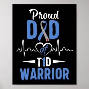 Poster T1d Fière Papa Diabète Sensibilisation Type 1 Insu