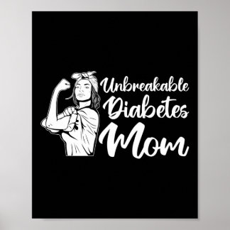 Poster T1D Guerrier Indestructible Diabète Maman Diabète