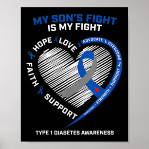 Poster T1d Maman Le combat de mon fils est mon combat Typ