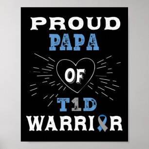 Poster T1d Proud Papa Sensibilisation au diabète Type 1 I