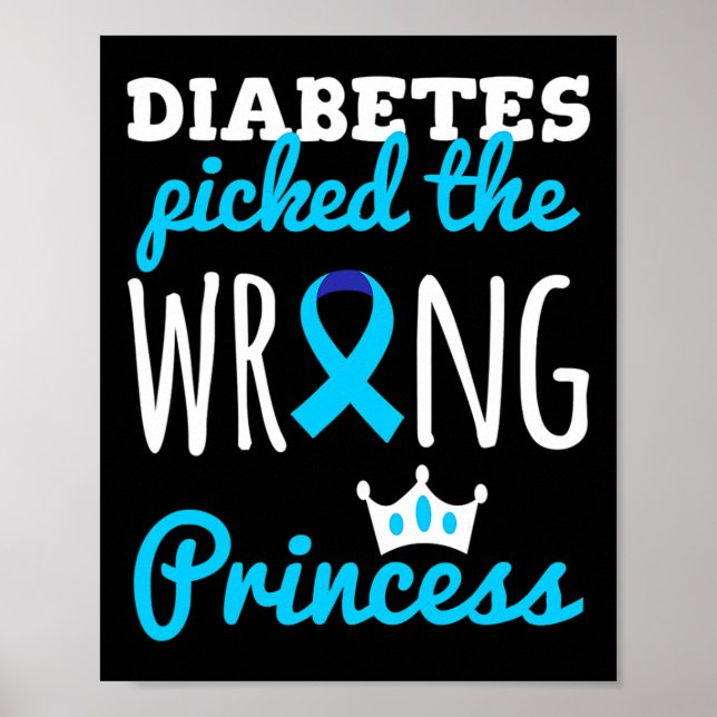 Poster T1d Sensibilisation Princesse Filles Diabète Diabè (Devant)