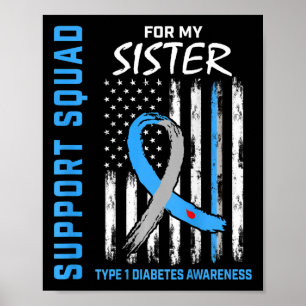 Poster T1D Soeur Type 1 Diabète Sensibilisation Dons Ba